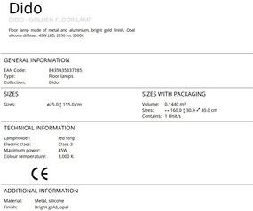 Lampadar LED / Lampa de podea design modern Dido aurie