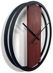 Ceas de perete din mahon cu lemn și metal 50 cm
