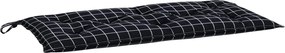 vidaXL Pernă bancă de grădină negru carouri, 100x50x7cm, textil Oxford