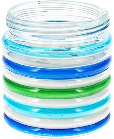 Lumânare repelentă Citronella Stripes, 780 g, 11 xîn 12 cm, albastru