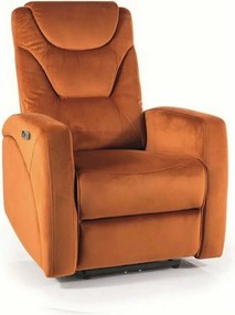 Fotoliu recliner KRONOS, stofa catifelata caramizie - Bluvel 4215, 79x