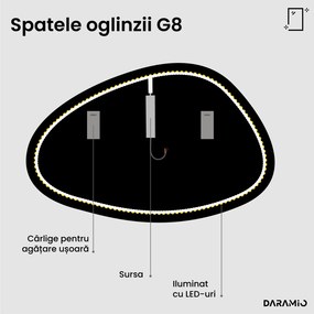 Oglindă atipică cu iluminare LED G8