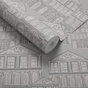 Tapet Maison, Soft Grey Luxury Patterned, 1838 Wallcoverings, 5.3mp / rola