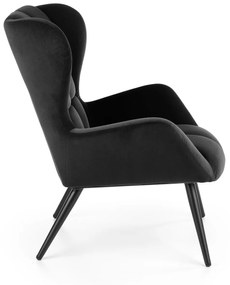 Fotoliu Tyrion velvet negru H91 cm