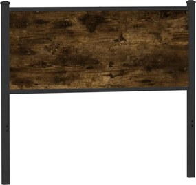 vidaXL Tăblie de pat de schimb, stejar fumuriu, 107 cm, lemn prelucrat și oțel