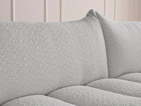 Colțar gri deschis cu tapițerie din țesătură bouclé (cu colț pe partea dreaptă/cu șezlong) Azra – Bobochic Paris