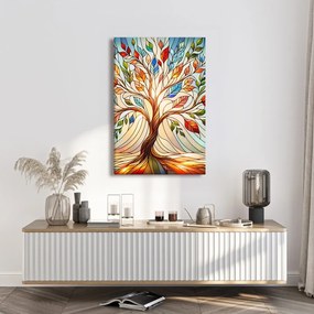Tablou cu arborele vieții cu frunze multicolore