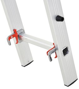 HOMCOM Scară multifuncțională din aluminiu 2,5 m, pliabilă și portabilă, picior antiderapant, greutate maximă 150 kg, argintiu | Aosom Romania