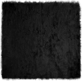 vidaXL Covor din Lână Faux Tafalla Negru 240 x 240 cm Poliester