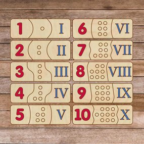 Puzzle din lemn pentru copii - cifre romane 30 de piese | HLAM