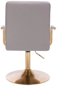 HC1015NP Scaun Gri Piele Ecologica Bază Aurie