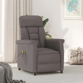 3098351 vidaXL Fotoliu de masaj electric, gri, piele ecologică