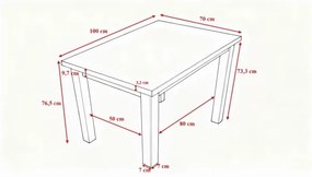 Masă de sufragerie NOAH stejar sonoma