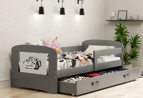 Supermobel Pat pentru copii FILIP P1S P1 + SD + saltea + somieră GRATIS, 80x160 cm, alb/auto