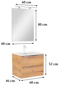 Mobilier complet de baie Vario Trim 60 stejar-stejar