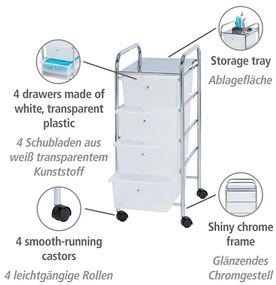 Raft mobil pentru baie, 4 compartimente, Wenko Messina