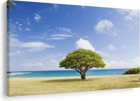 Tablou plaja cu copac (90x60 cm)