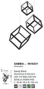 Lustra cu 3 pendule LED design modern geometric GABBIA negru NVL-9818231