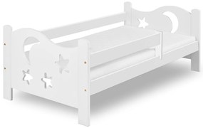 Pat pentru copii MOON 80 x 160 cm, alb Saltea: saltea EASYSOFT 10 cm, Somiera: cu somiera din lamele