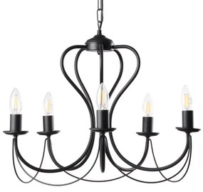 Lustră pe lanț ONLI CANDELA 5xE14/6W/230V negru