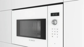 Cuptor cu microunde de încastrat Bosch BFL524MW0, 20 l, 800 W, 7 programe, Memorie, Dezghețare, Alb