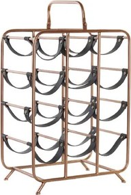 Suport de sticle din metal si piele " Wine Rack "