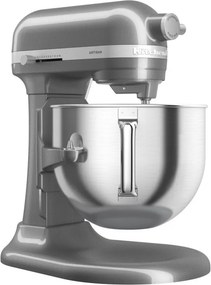 Mixer planetar KitchenAid Artisan 5KSM70SHXEMS Medallion silver, 375 W, 6,6 l, 11 viteze, 67 de puncte de contact, Ridicare bol, Viteză speciala „Fold”, Flex Edge, Gri metalizat