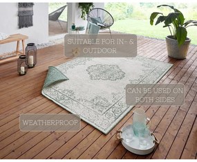 Covor adecvat pentru exterior NORTHRUGS Cebu, 120 x 170 cm, verde-crem