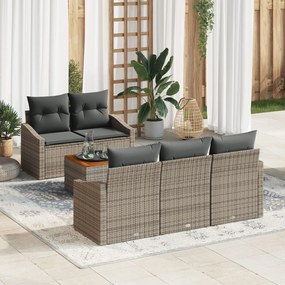 vidaXL Set canapea grădină 6 pcs Gri 55 x 55 x 37 cm