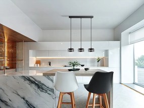 Lustra LED suspendata design modern Olaia 3L Fumuriu