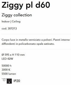 Plafoniera LED design modern Ziggy pl d60 neagra