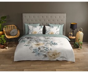 Lenjerie de pat verde-crem din bumbac pentru pat de o persoană, extinsă 140x220 cm Celina – Good Morning