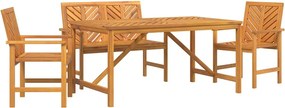 vidaXL Set de masă pentru grădină 4 pcs Maro Lemn Solid de Acacia