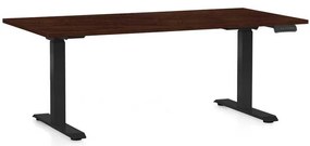 Masă înălțime reglabilă OfficeTech C, 160 x 80 cm, picioare negre, wenge