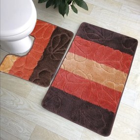 Covoare baie de culoare maro 50 cm x 80 cm + 40 cm x 50 cm