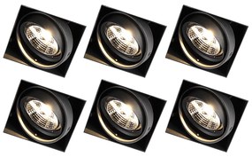 Set de 6 spoturi îngropate negre GU10 AR70 fără rama - Oneon