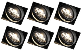 Set de 6 spoturi îngropate negre GU10 AR70 fără rama - Oneon