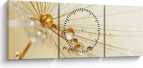 Tablou - Fotografie macro de păpădie (cu ceas) (90x30 cm)