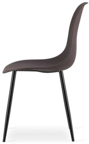 Set 4 scaune maro închis OSAKA cu picioare negre