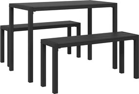 vidaXL Set de masă pentru grădină 3 pcs Antracit Oțel