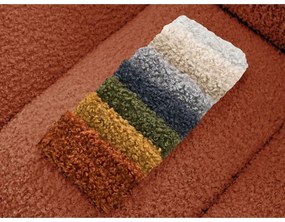 Canapea cărămizie cu tapițerie din țesătură bouclé 232 cm Hippolyte – Bobochic Paris