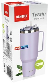 Banquet Cană termică din oțel inoxidabil cu mânerTwain 1200 ml, lila