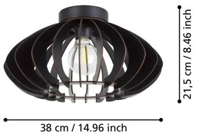 Plafonieră Eglo 900999 COSSANO 1xE27/40W/230V d. 38 cm negru