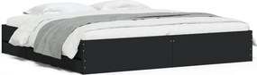 vidaXL Cadru de pat cu sertare negru 200x200 cm lemn prelucrat