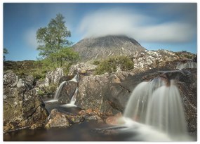 Tablou cu cascadele și munți (70x50 cm)