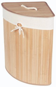 Coș de rufe colțar cu capac, bambus, 60 l