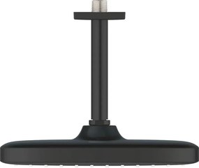 Palarie si brat de dus negru mat Grohe Tempesta 250 Cube patrata montaj tavan