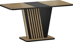 Masa extensibila NEVIO, stejar artisan/negru, PAL, 125/170x75x76 cm