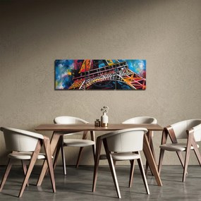Tablou - Pictură a Turnului Eiffel II. (cu ceas) (90x30 cm)