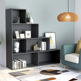 800659 vidaXL Bibliotecă/Separator cameră, gri, 155x24x160 cm, PAL